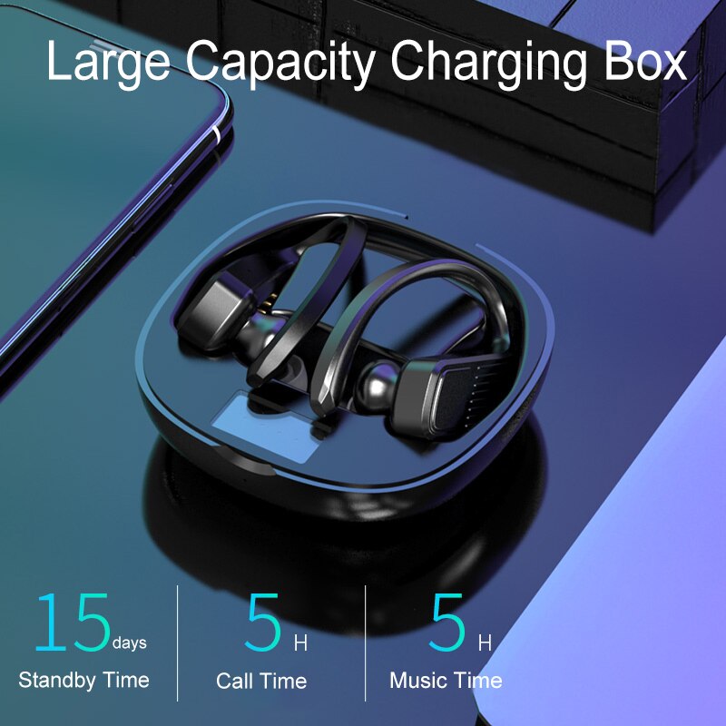 T11 Led Display Bluetooth Earphones TWS Wireless Sports headphones earburds Waterproof 8D Stereo Handsets with MIC charging case