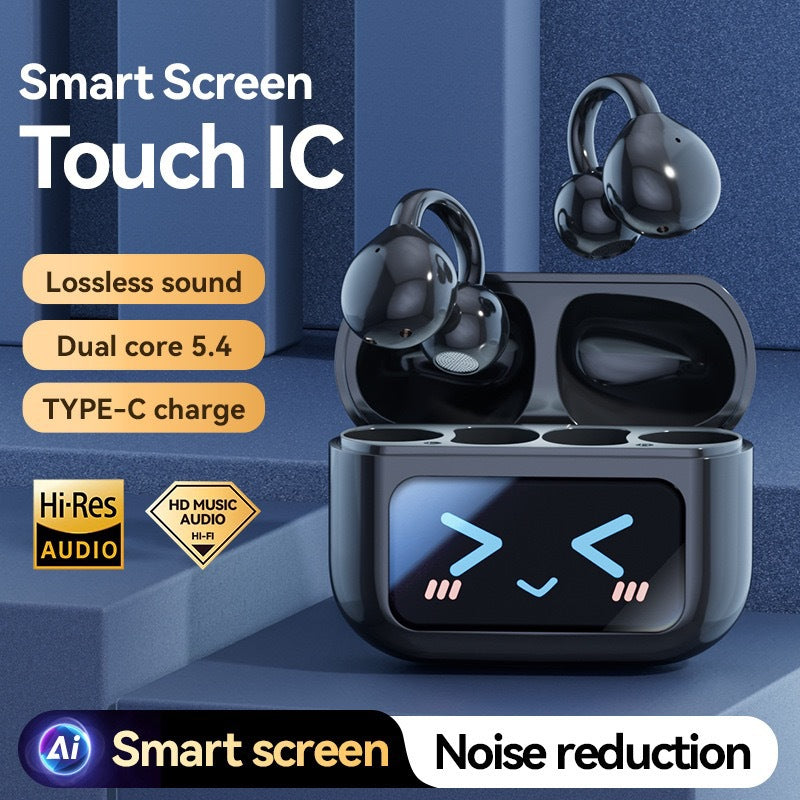 Open Ear Clip Wireless Earbuds BT 5.4 Sports Earphones Built-in Mic Fitness Headphones Waterproof Headset for Workout/Running